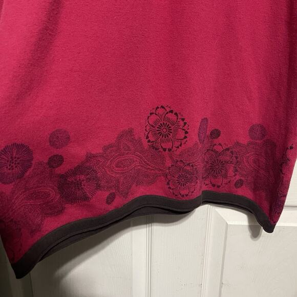 Title Nine Twist V-Neck Mobetta 60 Knit Sweater Dress Pink Size M Office - Picture 4 of 5